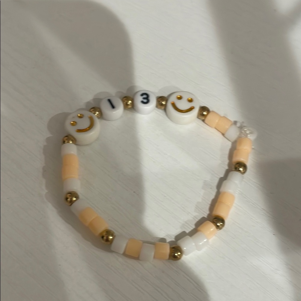 Smiley Beaded Bracelet with Numbers